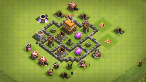 clash-of-clans-th4-farming-layout-link-basescoc - farm base - town hall 4